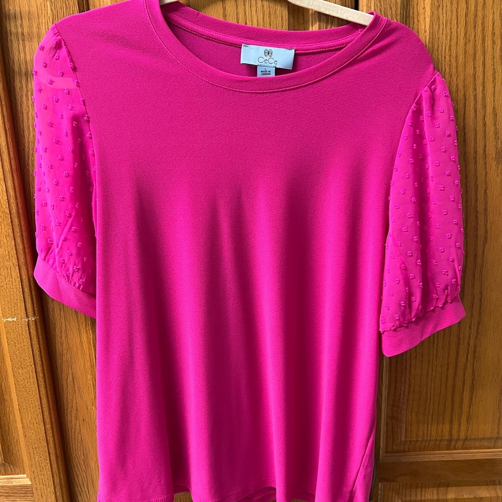 CeCe Puff Sleeve Blouse – Hot Pink – Size